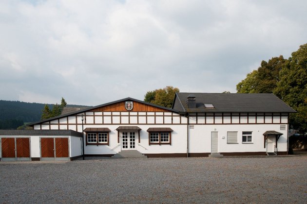 Die Südansicht der Schützenhalle